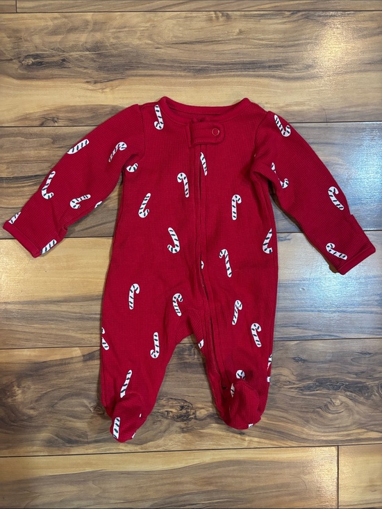 Carter's Other - ☀️4/$12 bundle☀️ Carter’s Red Candy Cane One-Piece Footed Pajamas